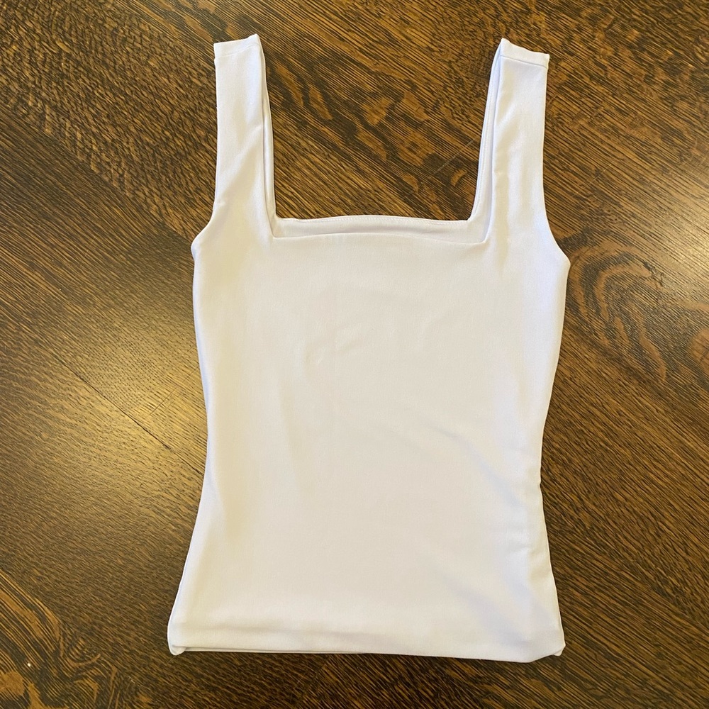 Leith silky white tank top